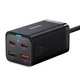 Мережевий зарядний пристрій Baseus GaN3 Pro 65W 2xUSB-C | 2xUSB-A with USB-C to USB-C Cable Black (CCGP040101) - зображення 2
