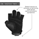 Рукавички для фітнесу Harbinger Power Non-Wristwrap Weightlifting Gloves Black XXL - зображення 4