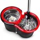 Турбо швабра з відром та центрифугою Spin Mop 360, відро з самовіджимом, Чорне - зображення 2