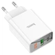 Сетевое зарядное устройство на 2 выхода Hoco Digital Display (1USB/1Type-C, 20W/3A, PD/QC). White - изображение 2