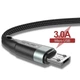 Кабель зарядний USB USLION microUSB — USB (2m) 3 А дріт швидкого заряджання для телефона Чорний - зображення 5