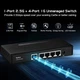 Комутатор 1x2,5G і 4x1G Ethernet RJ-45 Металевий Безвентиляторний Настільний і настінний монтаж Некерований Plug & Play - зображення 2