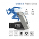 Флеш-накопитель на 2ТВ USB 3.0, в форме моноблок с металла серый - изображение 3