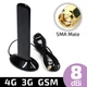 Выносная внешняя антенна GSM 3G 4G LTE 8 dBi 700-2700 МГц SMA Male папа 3 метра для модемов роутеров репитеров - изображение 7