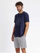 Piżama męska z szortami i krótkim rękawem Admas Classic 60254 M Granatowa (8433623657412) - obraz 3