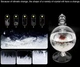 Барометр Штормгласс RESTEQ глобус большой, капля Storm glass на стеклянной подставке с красной розой - изображение 3