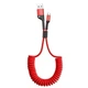 Кабель-пружина Baseus Fish Eye Spring Data USB для Type-C 2A 1M CATSR-09 red - изображение 1