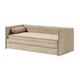 Ліжко дитяче з матрацом диван MeBelle SLEEPY 80х190 см з висувною скринькою для речей, бежевий велюр - зображення 1