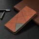 Чехол-книжка с кармашками UniCase Geometric Pattern для Xiaomi Redmi 9C - Coffee - изображение 2
