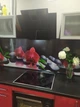 Виниловый кухонный фартук Алая Орхидея (черные камни орхидеи темный наклейка на стеновую панель кухни цветы скинали) 600*3000 мм - изображение 8