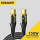 Кабель Essager Type-C PD 100w 1м Fast Charge Black-Transparent - зображення 1
