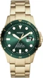 Мужские часы Fossil FS5658 Золото/ Изумруд водонепроницаемость WR100 - изображение 1