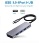 USB-хаб Type-C на USB 3.0 с PD 100W, 0,8м кабель розгалужувач на 4 порти, металевий (TypeC-HUB-PD-0.6) - зображення 1