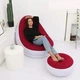 Надувное велюровое кресло диван с пуфом AIR SOFA с насосом для отдыха Красный GS-6169 - изображение 1