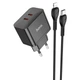 Сетевое зарядное устройство Hoco N29 Triumph |2Type-C, 35W/3A, PD/QC| адаптер с быстрой зарядкой кабелем Lightning 1м. Black - изображение 3