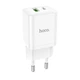 Сетевое зарядное устройство Hoco N28 Founder |1USB/1Type-C, 20W/3A, PD/QC| адаптер с быстрой зарядкой кабелем Type-C 1м. White - изображение 6