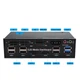 Передня панель DeepFox Multifuntion 5,25" Media Dashboard Card Reader USB 2.0 USB 3.0 20 Pin e-SATA SATA (sv2527) - зображення 1