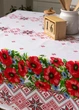 Скатертина традиція "Червоні маки" 2.2м х 1.5м (розкладний стіл) - изображение 5