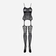 Kombinezon erotyczny damski Obsessive G310 S/M/L Czarny (5901688207291) - obraz 5