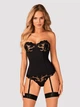 Erotyczny gorset Obsessive Editya XS/S Czarny (5901688238301) - obraz 1