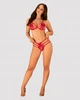 Komplet erotyczny (biustonosz + stringi) Obsessive Giftella S/M Red (5901688225622) - obraz 3
