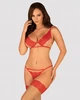 Komplet erotyczny (biustonosz + figi brazylijskie) Obsessive Mellania S/M Red (5901688236987) - obraz 1