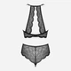 Komplet erotyczny (biustonosz + figi brazylijskie) Obsessive Pearlove XS/S Black (5901688238561) - obraz 6