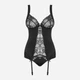 Komplet erotyczny (gorset + figi brazylijskie) Obsessive Heartina S/M Black (5901688225240) - obraz 5