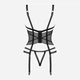 Komplet erotyczny (biustonosz + stringi) Obsessive Lanelia XS/S Black (5901688239216) - obraz 4