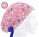 Медицинская шапочка женская HeadwearUniverse универсальная принт Цветочки на розовом - изображение 1