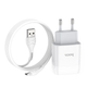 Мережевий зарядний пристрій Hoco C72A + кабель Micro USB Glorious Single Port Charger 1USB 2.1A White - зображення 3