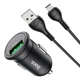 Автомобильное зарядное (АЗУ) Hoco Z43 QC3.0 (1USB/18W) + MicroUSB Черный - изображение 4