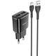 Мережевий зарядний пристрій (МЗП) HOCO C88A (2USB/2.4A) + Type-C (Чорний) - изображение 1