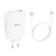 Блок питания Hoco 100W GaN Quick Charger |1xUSB/3xType-C, QC/PD, 5A| + кабель USB-C 100W для MacBook/Huawei/Samsung/Asus/Google/Lenovo white - изображение 6