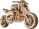 Механічний 3D пазл "Мотоцикл Scrambler з коляскою", 380 елементів UGEARS (4820184121133) - зображення 1