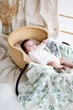 Пеленка муслинная бамбуковая Kiddie Зеленые листики 120х120 см - изображение 1