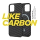 Карбоновый чехол для Apple iPhone 14, LikeCarbon MagCase, Черный, тонкий защитный чехол-панель с магнитом MagSafe, противоударный, ультратонкий, совместим с магнитными держателями и беспроводной зарядкой, ArmorStandart (ARM66363) - изображение 2
