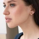Золотые серьги - пусеты "Love" с07520 Онікс - изображение 2