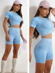 Жіночий костюм для фітнесу Whatiwear з утяжкою та ефектом Push Up (Пуш Ап) блакитний S (1355-blue-S) - зображення 4