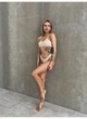 Купальник топ на тонких бретелях з оригінальної жниварки Modern Boutique бежевий, XS К835 - зображення 4