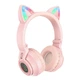 Беспроводные Bluetooth наушники Borofone BO18 Cat ear с микрофоном и LED RGB подсветкой Кошачьи Ушки Pink - изображение 2