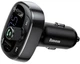 FM-трансмиттер модулятор Baseus + АЗУ T-Typed Bluetooth FM Launcher 2,4 A 2USB black (CCALL-TM01) - изображение 1