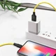 Кабель HOCO Lightning Silicone X21 Plus 1M 2.4A black-yellow - изображение 3