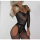 Комплект зі стразами боді колготи еротична Sexy OneSize чорний (1-113 5-3) - изображение 3