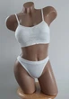 Комплект нижнего белья в рубчик топ бюстгальтер трусики Honey Fashion Accessories M/L белый (2-167) - изображение 2