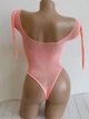 Сексуальний жіночий Боді зі стразами Sexy One Size кораловий - зображення 3