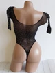 Сексуальний жіночий Боді зі стразами Sexy One Size чорний - изображение 5
