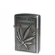 Газовая зажигалка Lighter металлическая "Каннабис" Silver - изображение 1