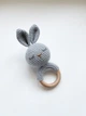 Детская игрушка-погремушка Kiddie Widdie зайчик серый hand made - изображение 1