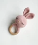 Детская игрушка-погремушка Kiddie Widdie зайчик светло-розовый hand made - изображение 2